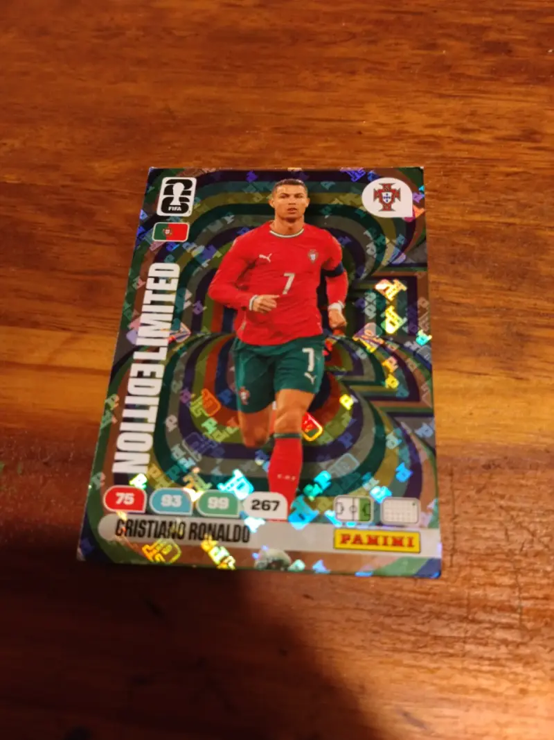 Tarjeta Panini Edición Limitada Cristiano Ronaldo