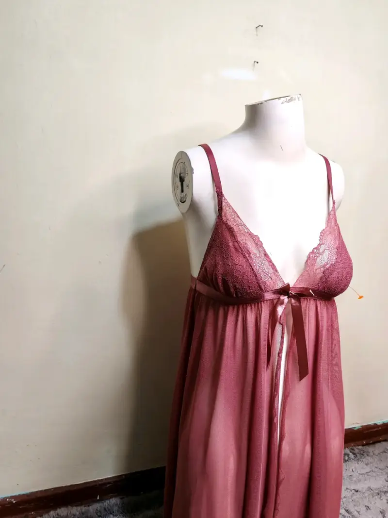 Babydoll de encaje color rosa - 2