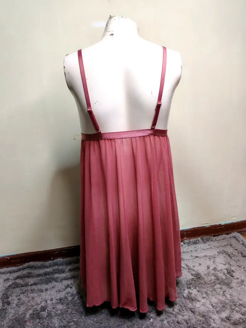 Babydoll de encaje color rosa - 5