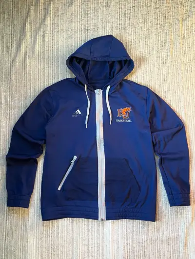 Polerón azul Adidas con capucha - miniatura 1