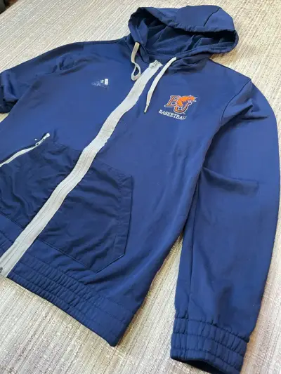 Polerón azul Adidas con capucha - miniatura 3
