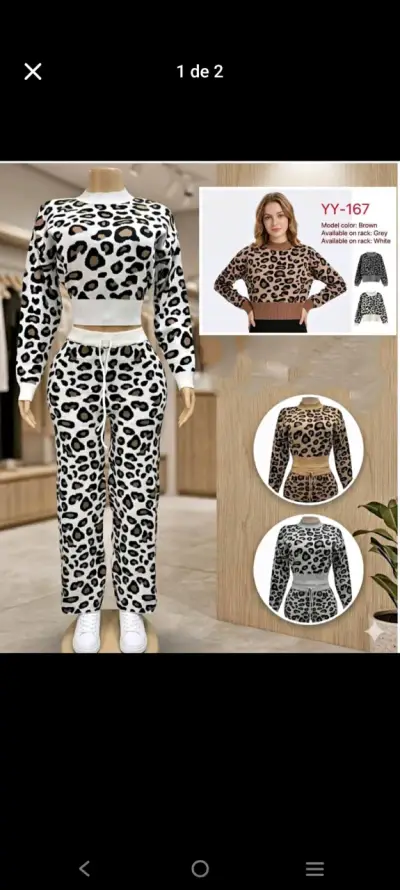 Conjunto deportivo estampado animal print - miniatura 1