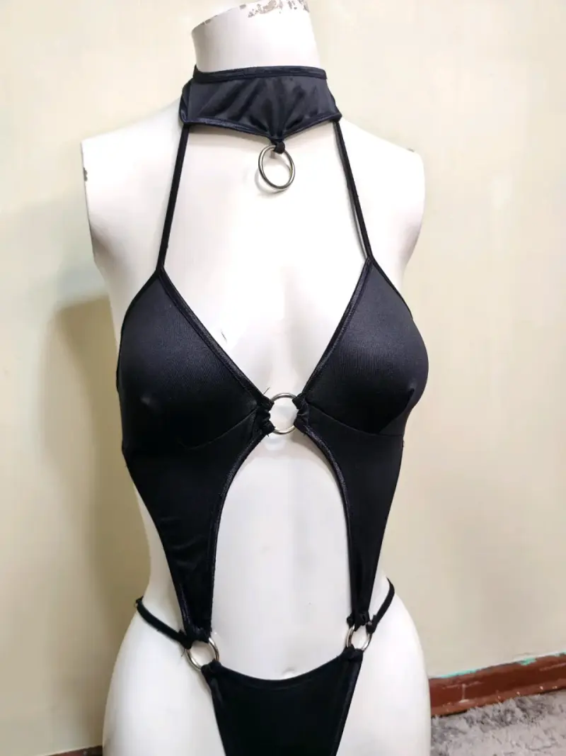 Body negro con aros metálicos - 4