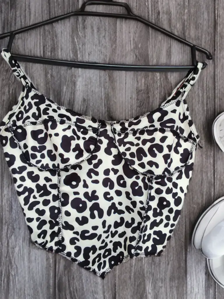 crop de estampado animal print - 1