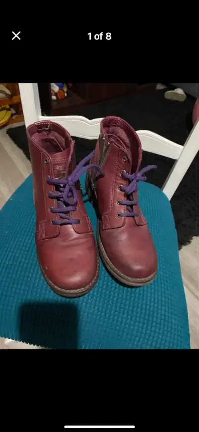Botines de cuero burdeos BRAHMA - miniatura 1
