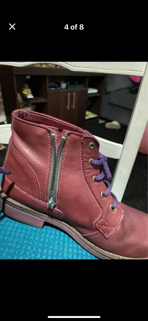 Botines de cuero burdeos BRAHMA - 3