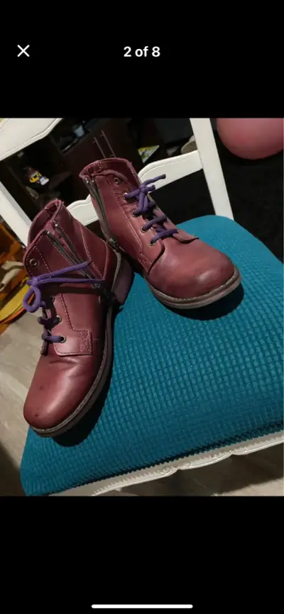 Botines de cuero burdeos BRAHMA - miniatura 5