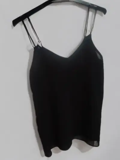 Top de rayas blanco y negro sin mangas - miniatura 3