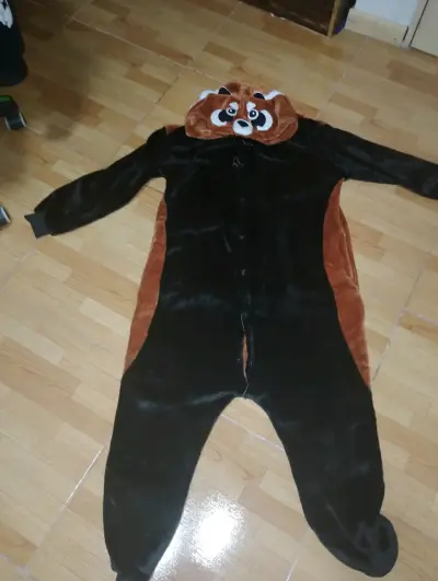 Pijama panda rojo para adulto - miniatura 1
