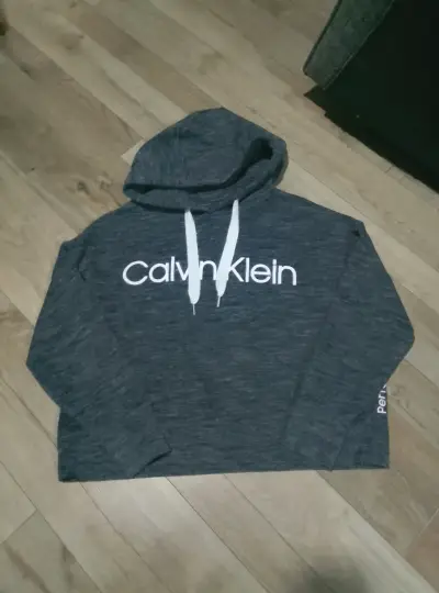 Polerón Calvin Klein gris con capucha - miniatura 1