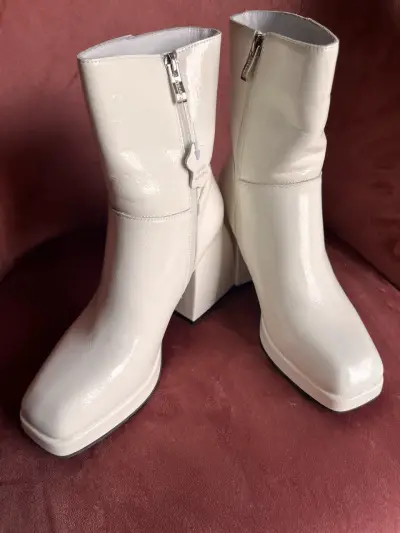Botines de cuero blanco CMoran - miniatura 1