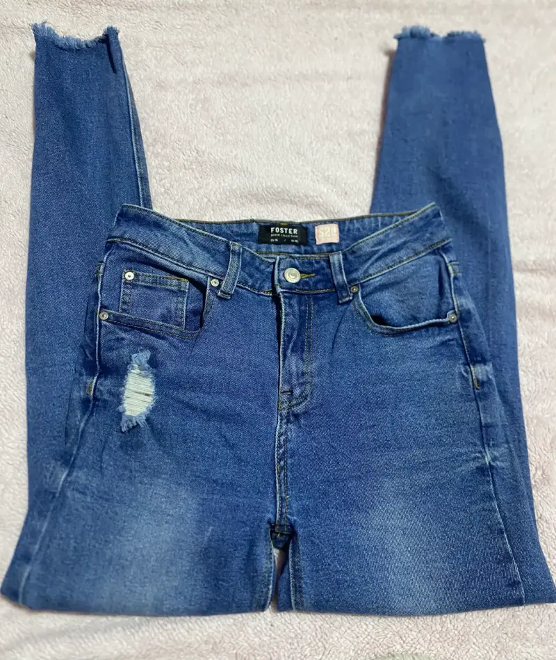 Jeans desgastados azul para mujer - 2