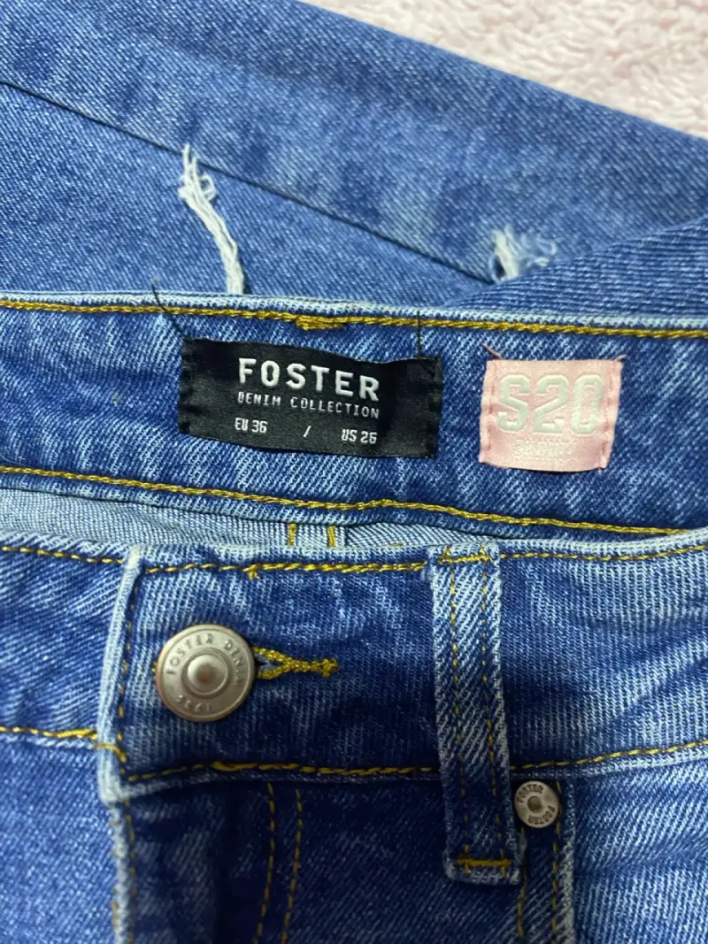 Jeans desgastados azul para mujer - 4