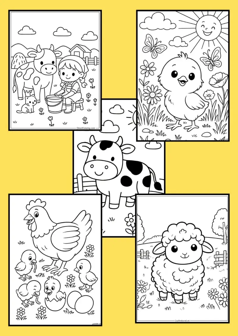 Libro para colorear Animalitos de Granja - 2