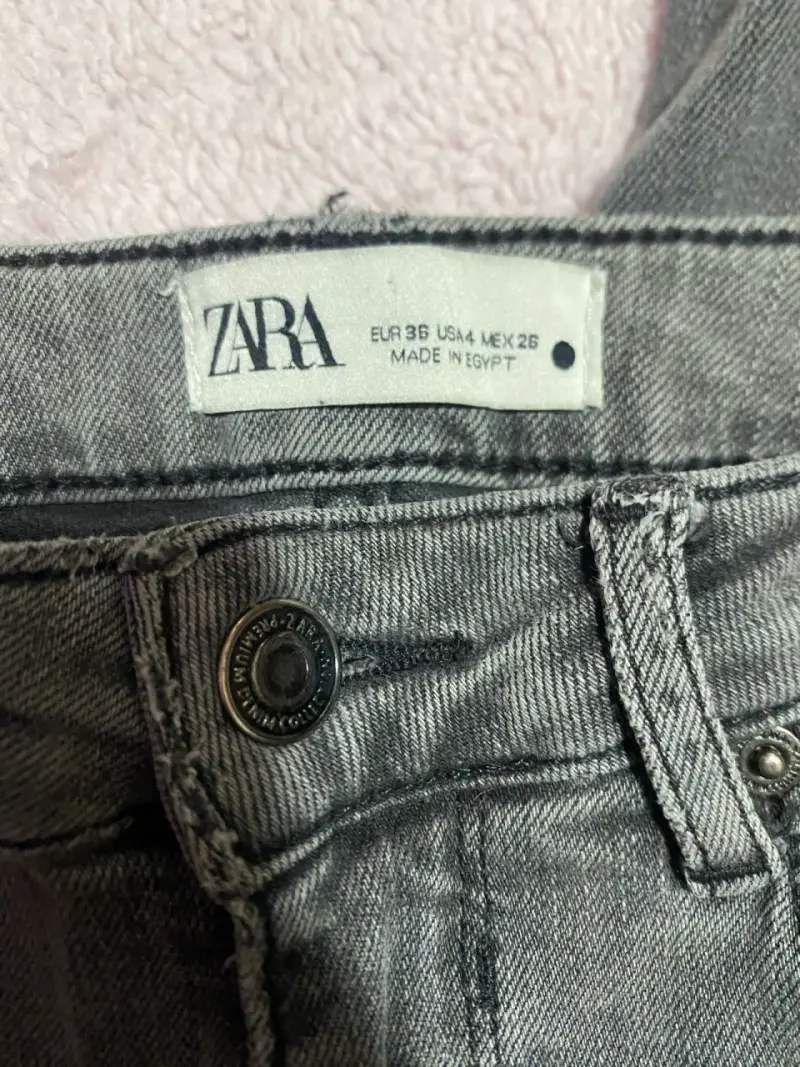 Jeans gris oscuro Zara para mujer - 4