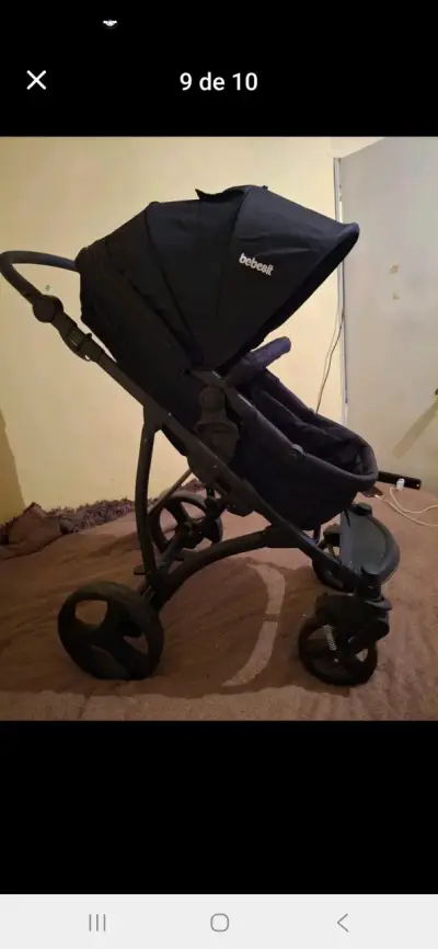 Coche de bebé Bebesit negro en buen estado - miniatura 1
