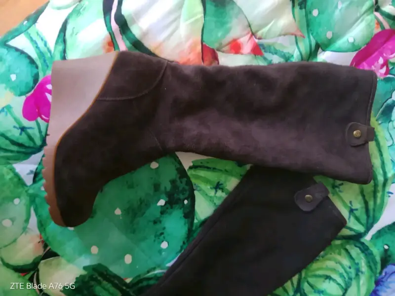 Botas altas de gamuza marrón - 5