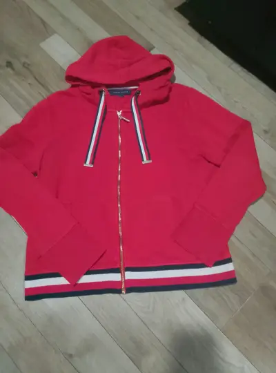 Polerón rojo con capucha y cierre Tomy Hilfiger - miniatura 1