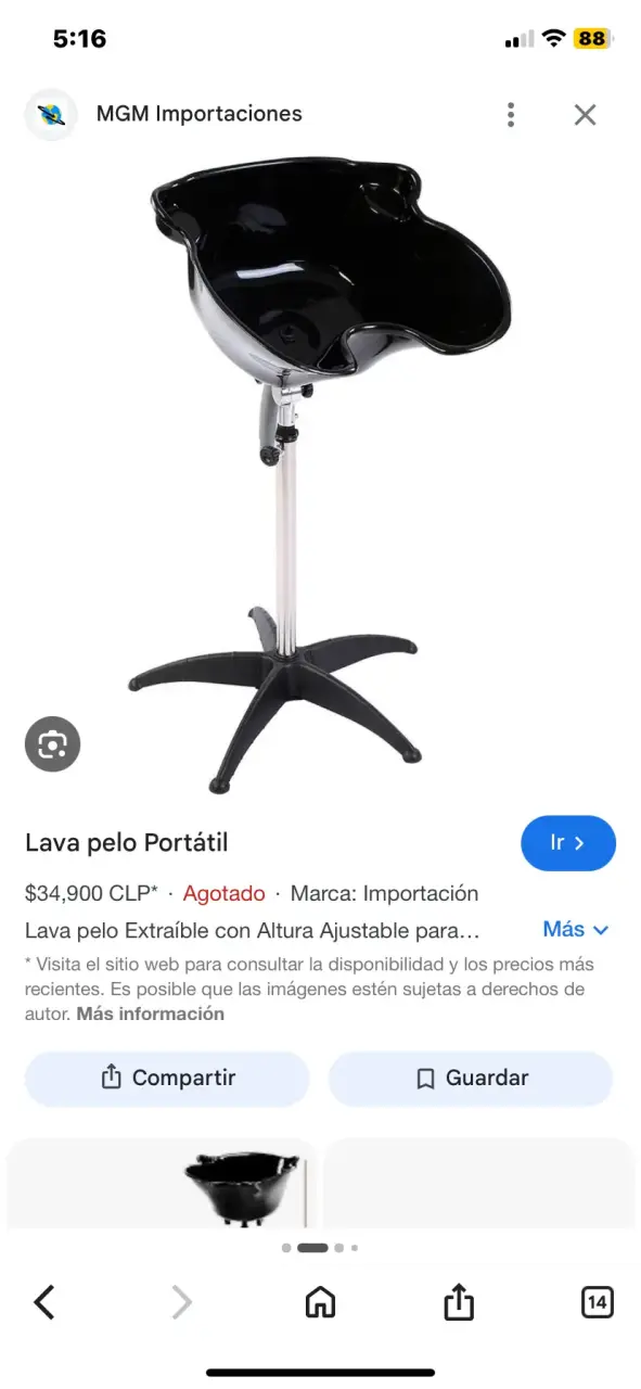 Lavacabezas portátil ajustable negro - 2
