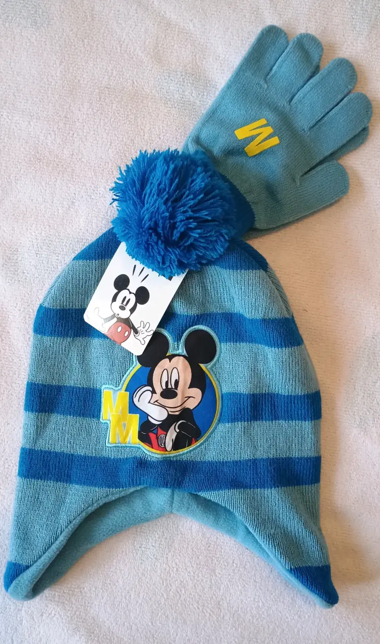 Set de gorro y guantes Minnie Mouse rosa - 3