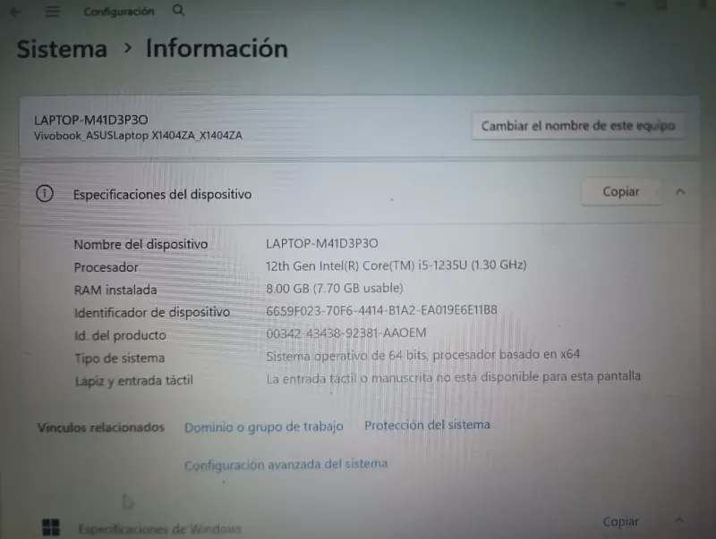 ASUS Vivobook 14 – Modelo X1404ZA - 3