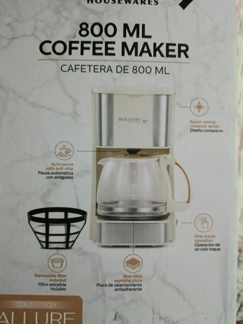 Cafetera Holstein 800 ml con filtro removible - 3