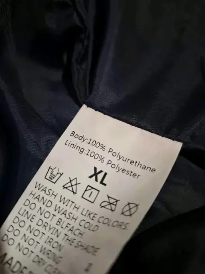 Chaqueta de cuero sintético azul para hombre - miniatura 3
