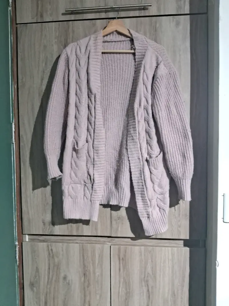 Cardigan beige de algodón para mujer - 2