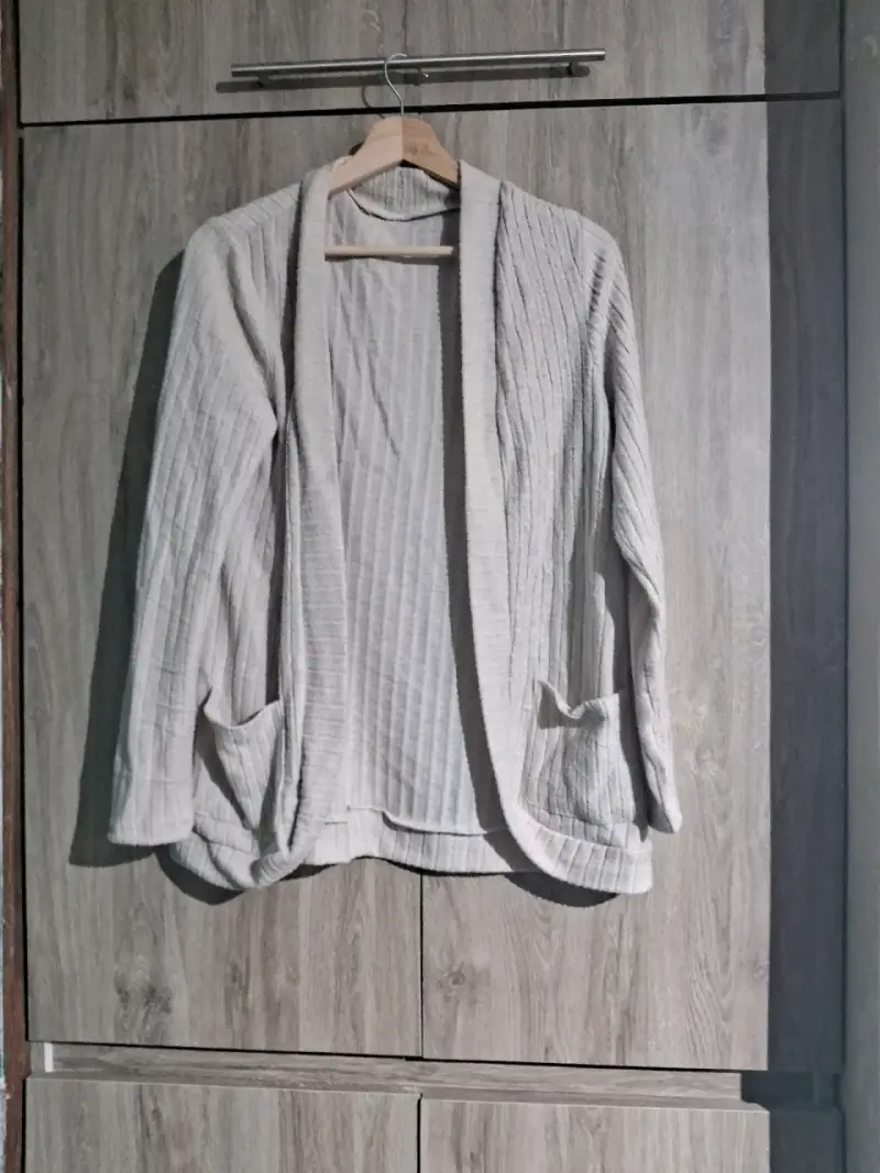 Cardigan beige de algodón para mujer - 3