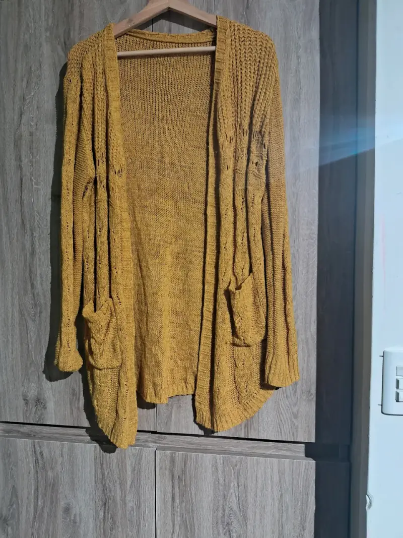 Cardigan beige de algodón para mujer - 5