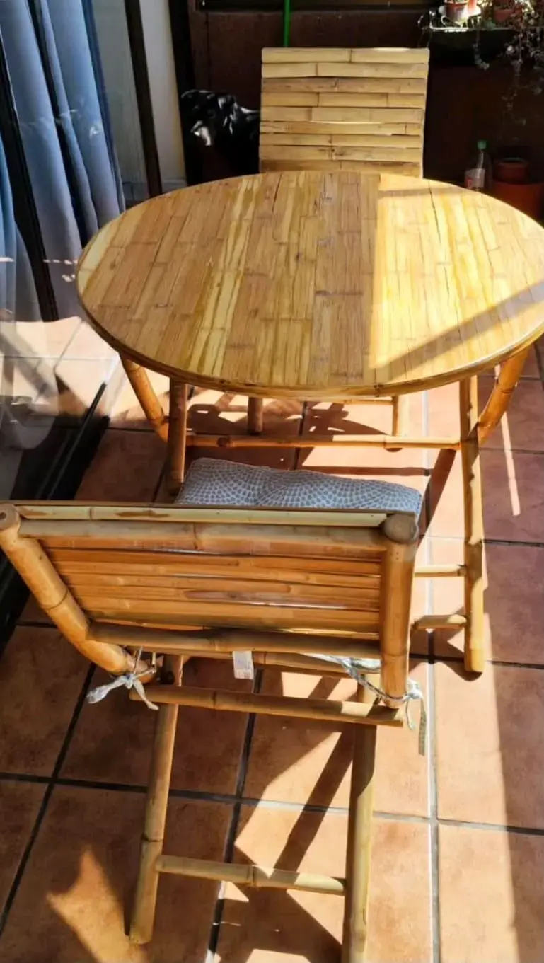 Juego de comedor de bambú para terraza - 1