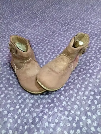 Botines de cuero rosados para niña - miniatura 2
