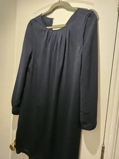Vestido azul marino de manga larga - miniatura 1
