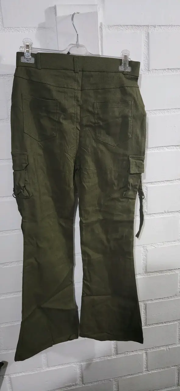 Pantalones cargo verde oliva para mujer - 2