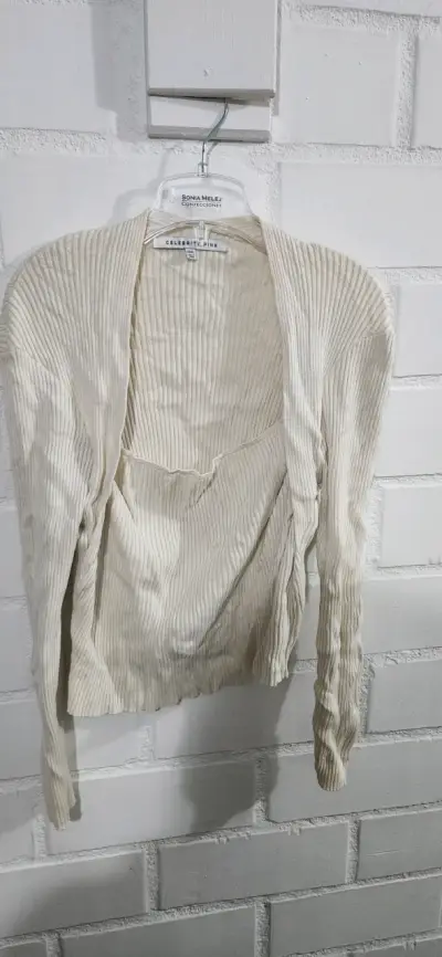 Cardigan beige de punto Celebrity Pink - miniatura 1