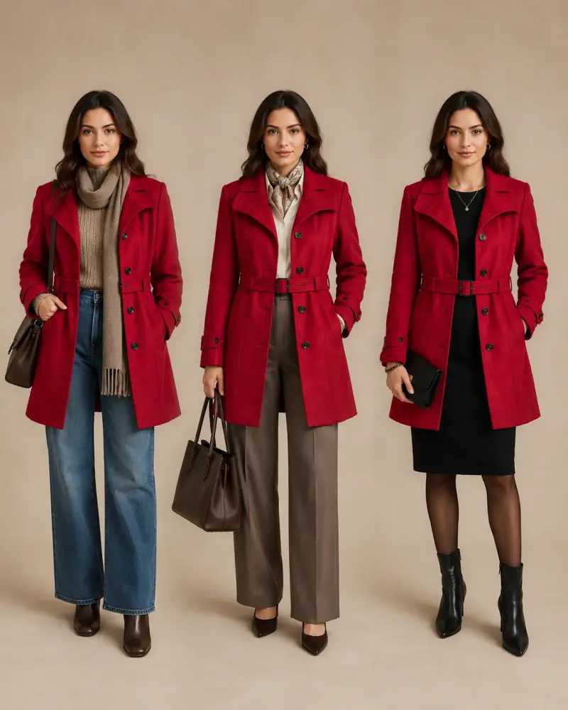 Abrigo rojo Nicole Miller New York · Talla L - 6