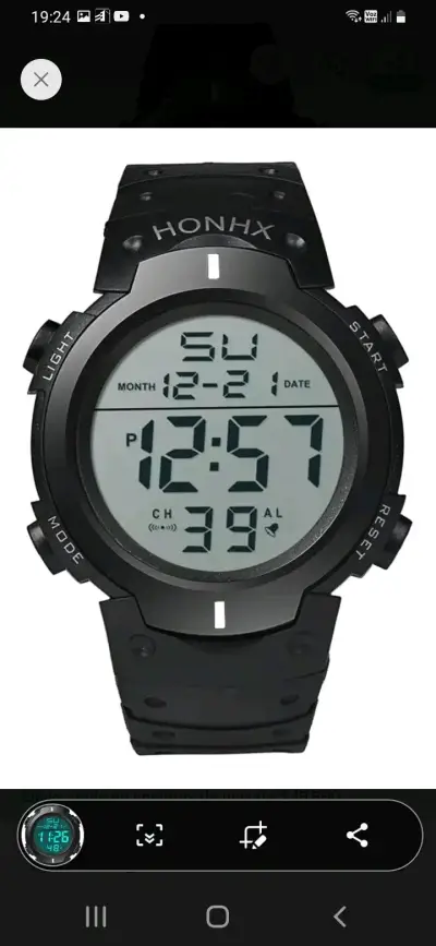 Reloj digital HONHX negro resistente - miniatura 1