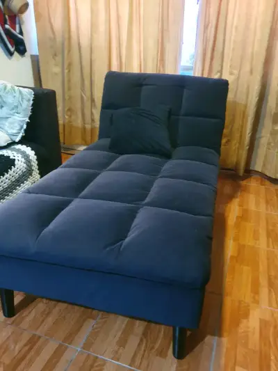 Sofá chaise longue azul oscuro - miniatura 1
