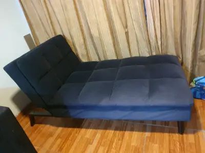 Sofá chaise longue azul oscuro - miniatura 4