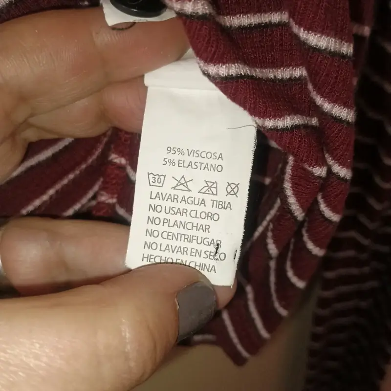 Polera de rayas burdeos manga larga - 6