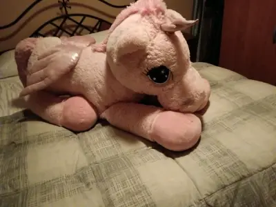 Peluche grande de unicornio rosado - miniatura 1
