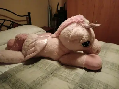 Peluche grande de unicornio rosado - miniatura 5