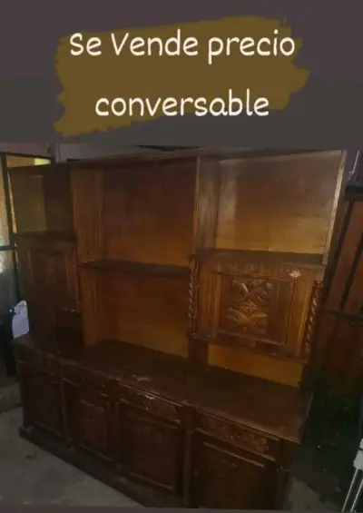 Mueble de madera tallada para sala - miniatura 1
