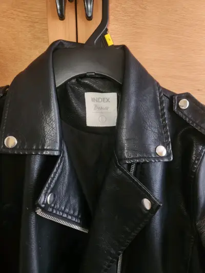 Chaqueta de cuero negra Index Basics - miniatura 1