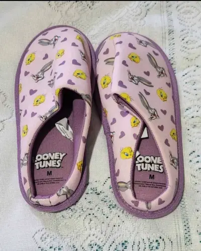 Pantuflas Looney Tunes moradas talla M - miniatura 1