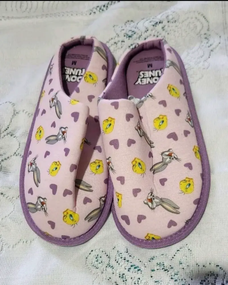 Pantuflas Looney Tunes moradas talla M - 3