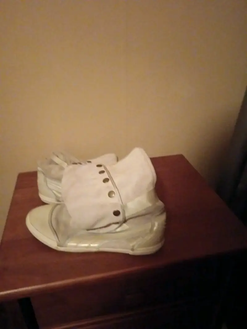 Botines de cuero blanco en buen estado - 2