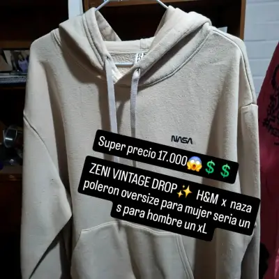 Polerón oversize NASA H&M beige - miniatura 1