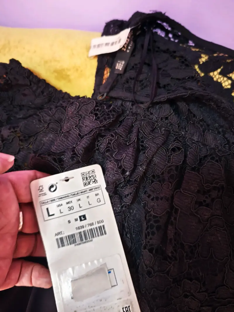 Enterito negro con encaje para mujer - 5