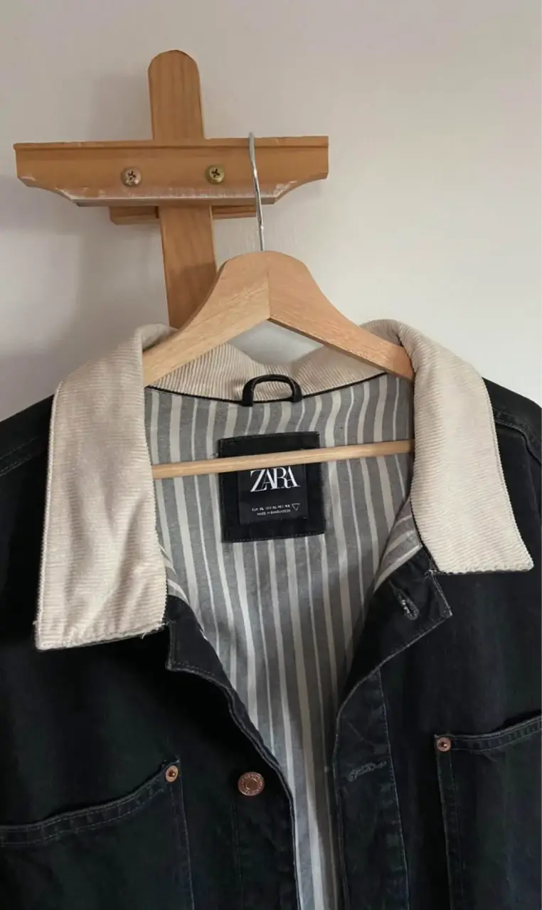 Chaqueta negra de mezclilla Zara - 2